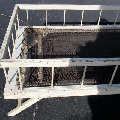 Antique Trundle Bed, All Original Spring, Paint, Turn of Century