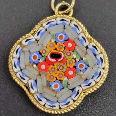 ITALY FLORAL MOSIAC PENDANT