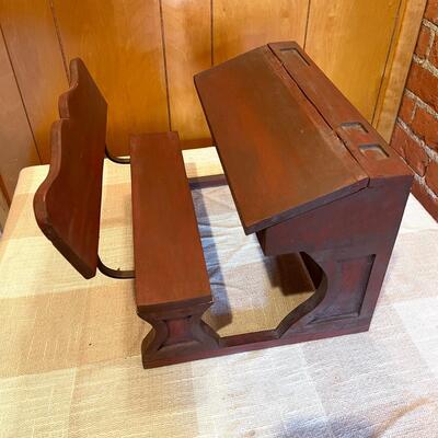 Lot 64 Wooden Double School Desk Lift Top Display Plush Friends 10" tall