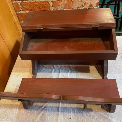 Lot 64 Wooden Double School Desk Lift Top Display Plush Friends 10" tall