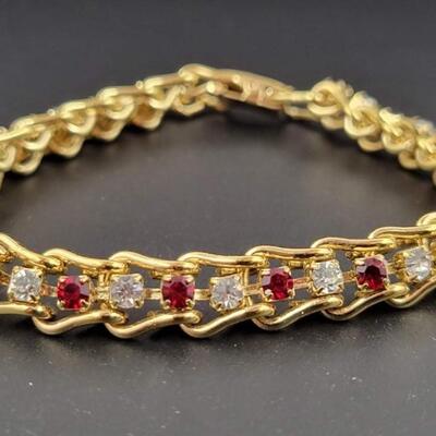 GOLD TONED RHINESTONE BRACELET