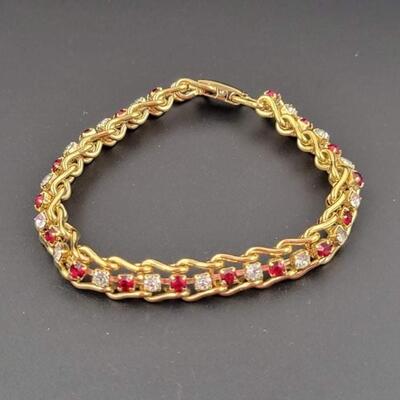 GOLD TONED RHINESTONE BRACELET