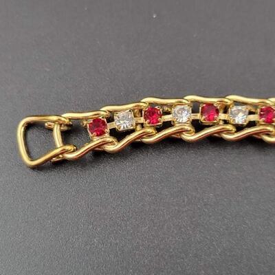 GOLD TONED RHINESTONE BRACELET