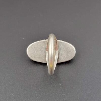STERLING SILVER RING W/ BLUE MARBLED STONE