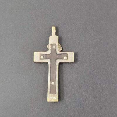 SILVER METAL CRUCIFIX PENDANT - MARKED â€œRMANYâ€