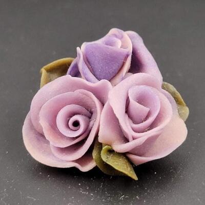 PURPLE ROSE BROOCH