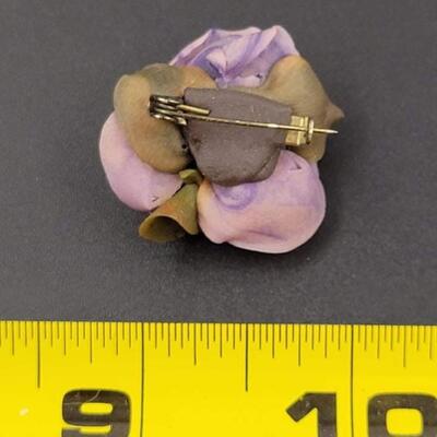 PURPLE ROSE BROOCH