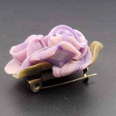 PURPLE ROSE BROOCH