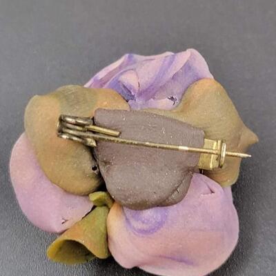 PURPLE ROSE BROOCH