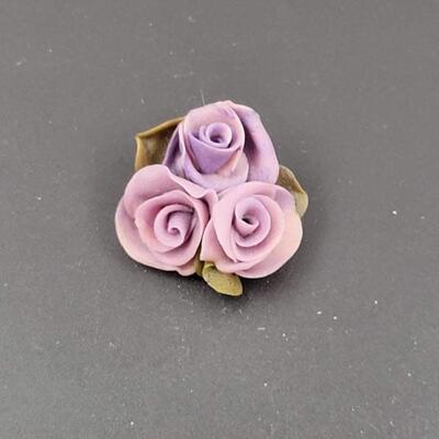 PURPLE ROSE BROOCH