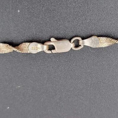 ITALY 925 STERLING SILVER TWISTED CHAIN NECKLACE
