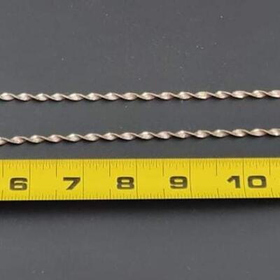 ITALY 925 STERLING SILVER TWISTED CHAIN NECKLACE