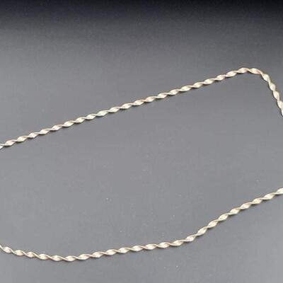 ITALY 925 STERLING SILVER TWISTED CHAIN NECKLACE
