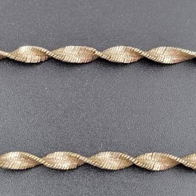 ITALY 925 STERLING SILVER TWISTED CHAIN NECKLACE