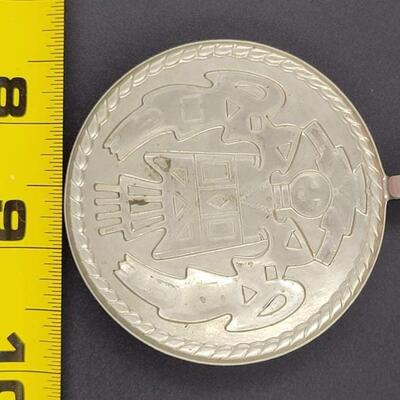 NATIVE AMERICAN SILVER & TURQUOISE MEDALLION PENDANT