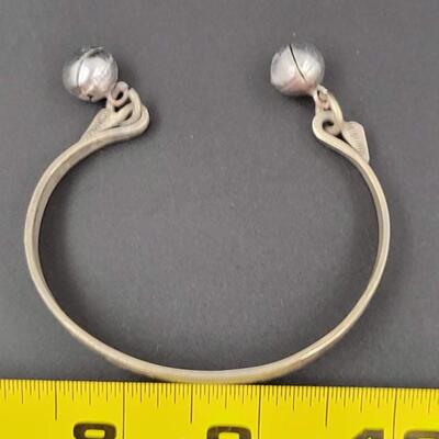 ENGRAVED SILVER METAL CUFF BRACELET