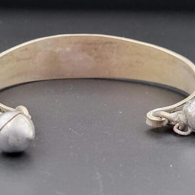 ENGRAVED SILVER METAL CUFF BRACELET
