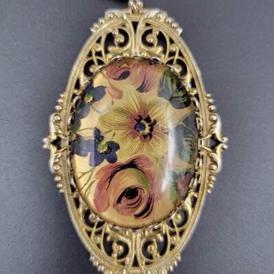 ITALY 925 STERLING SILVER FLORAL PENDANT
