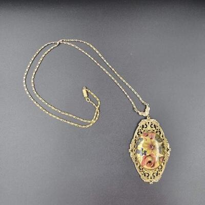 ITALY 925 STERLING SILVER FLORAL PENDANT
