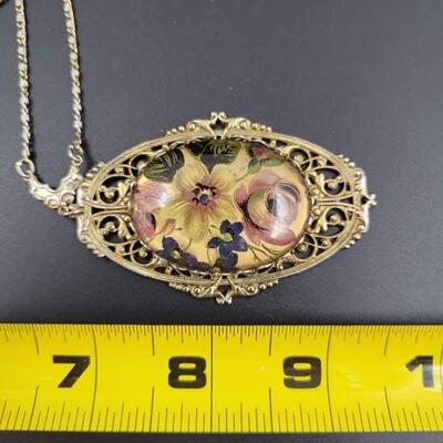 ITALY 925 STERLING SILVER FLORAL PENDANT
