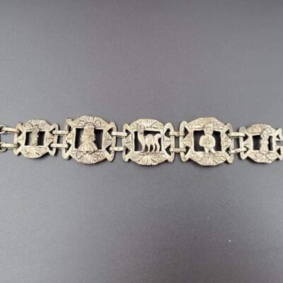 SILVER METAL PANEL BRACELET - SOUTH AMERICAN?