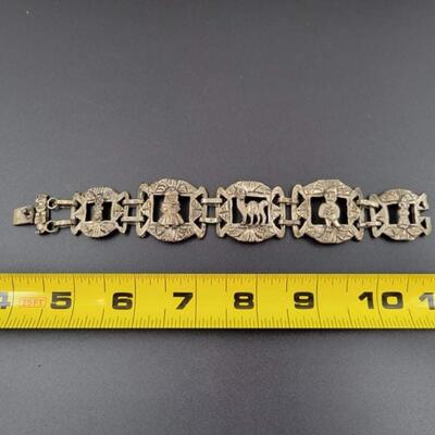 SILVER METAL PANEL BRACELET - SOUTH AMERICAN?