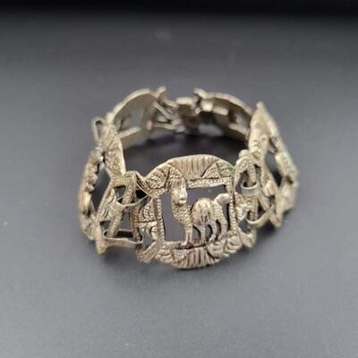 SILVER METAL PANEL BRACELET - SOUTH AMERICAN?