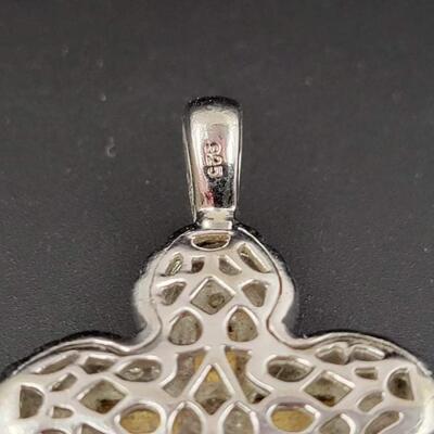 925 STERLING SILVER & GOLD TONED CROSS PENDANT