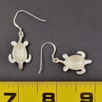 925 STERLING SILVER TURTLE EARRINGS - MARKED â€œKCâ€