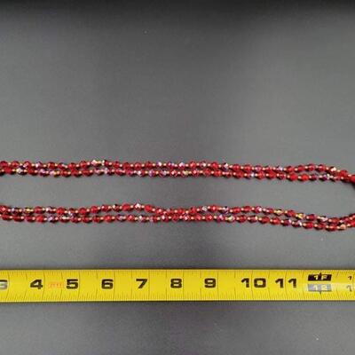 VINTAGE RED BEADED NECKLACE