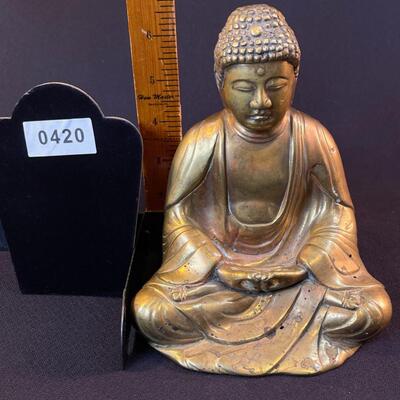 A small cast Gilt Bronze Seated Shakyamuni Buddha
