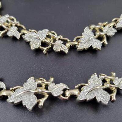 VINTAGE SARAH COVENTRY IVY NECKLACE AND BRACELET SET