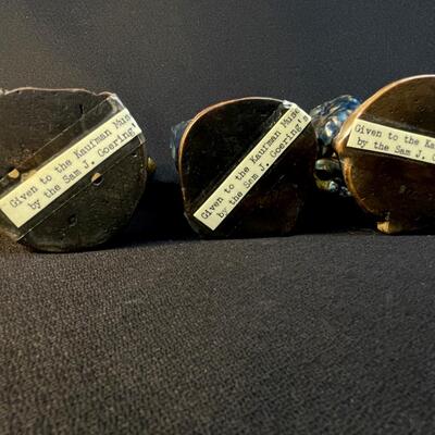 3 Chinese Pottery Lohans with the famous sancai three-color glaze.