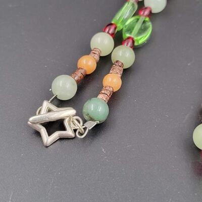 BEADED â€œTREE OF LIFEâ€ PENTAGRAM PENDANT NECKLACE