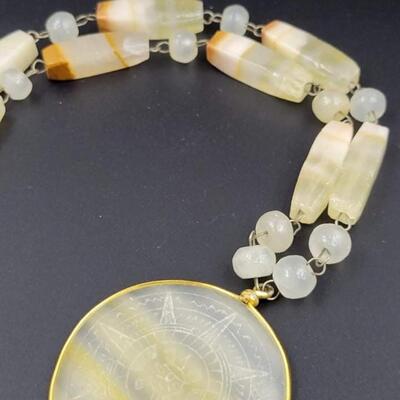 TAXCO AZTEC SUN PENDANT NECKLACE - QUARTZ?