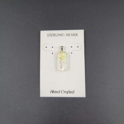 STERLING SILVER & SPARKLING GLASS PENDANT
