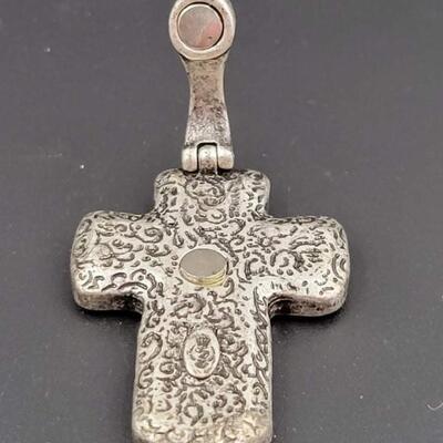 SILVER & GOLD TONED CROSS PENDANT