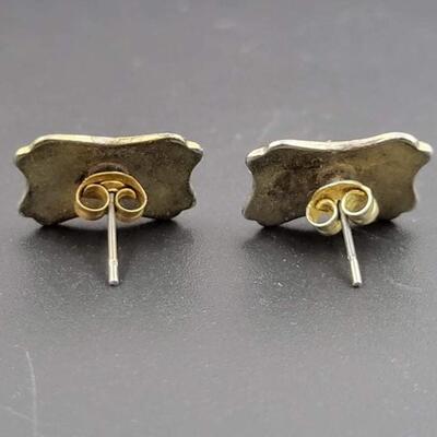 RED METAL BUTTERFLY & FLOWER EARRINGS