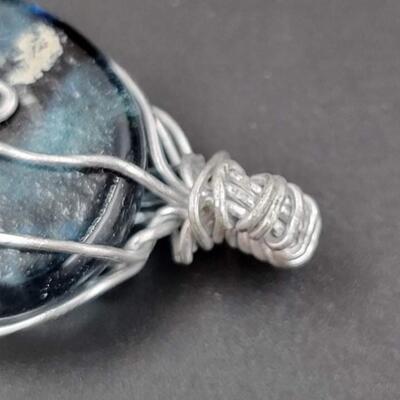 WIRE WRAPPED BLUE STONE PENDANT