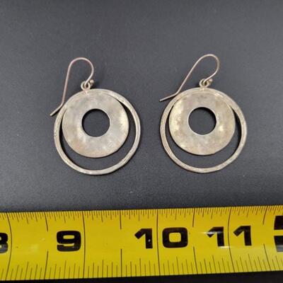 925 STERLING SILVER DOUBLE CIRCLE EARRINGS