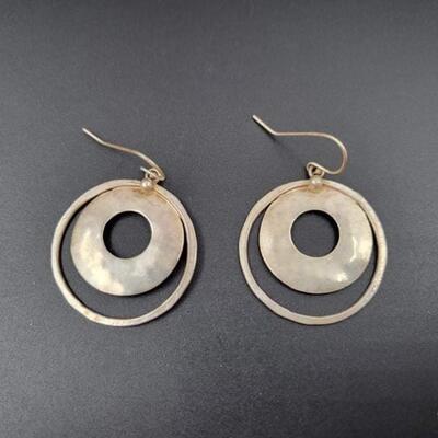 925 STERLING SILVER DOUBLE CIRCLE EARRINGS