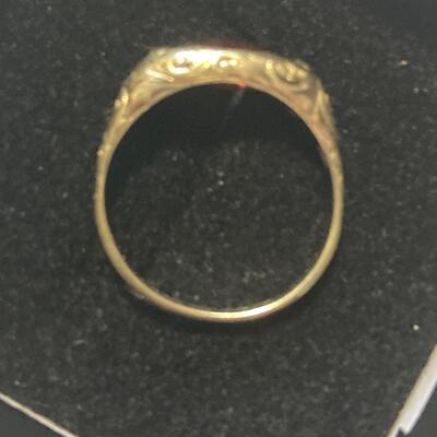 Antique Gold 14k Ring with 1/2 carat Red Stone