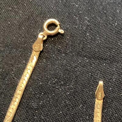 23” Herringbone Necklace .925 with gold Overlay