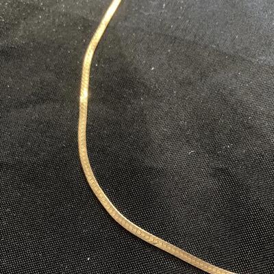 23â€ Herringbone Necklace .925 with gold Overlay