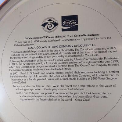 75th Commemorative Coca-Cola Tray