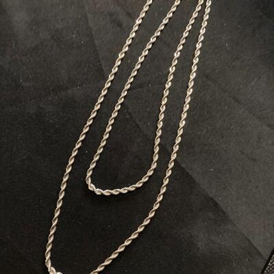 Long 39â€ Silver Rope Chain