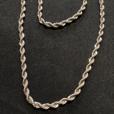 Long 39â€ Silver Rope Chain