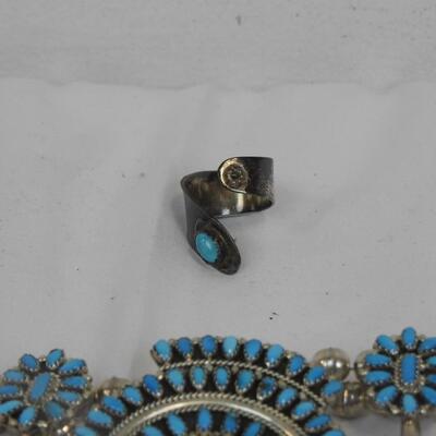 Turquoise Jewelry, Necklace + Ring