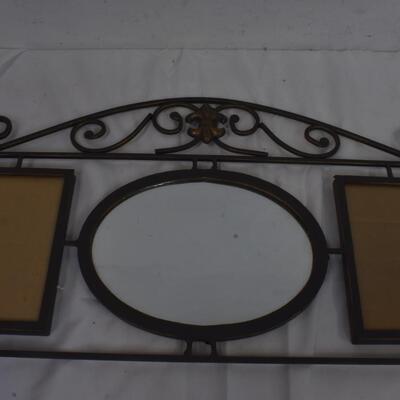 Wall decor: NEW picture frame mats, Believe Hope Imagine, metal w/ oval mirror