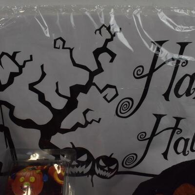 Halloween lot: 9+pcs, vinyl silhouettes,jack-o-lantern,, no carving kit, garland
